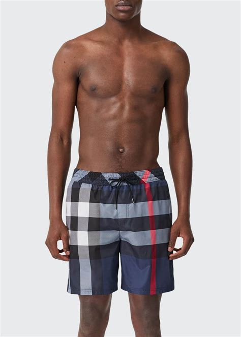 Burberry Men's Guildes Check Swim Trunks 